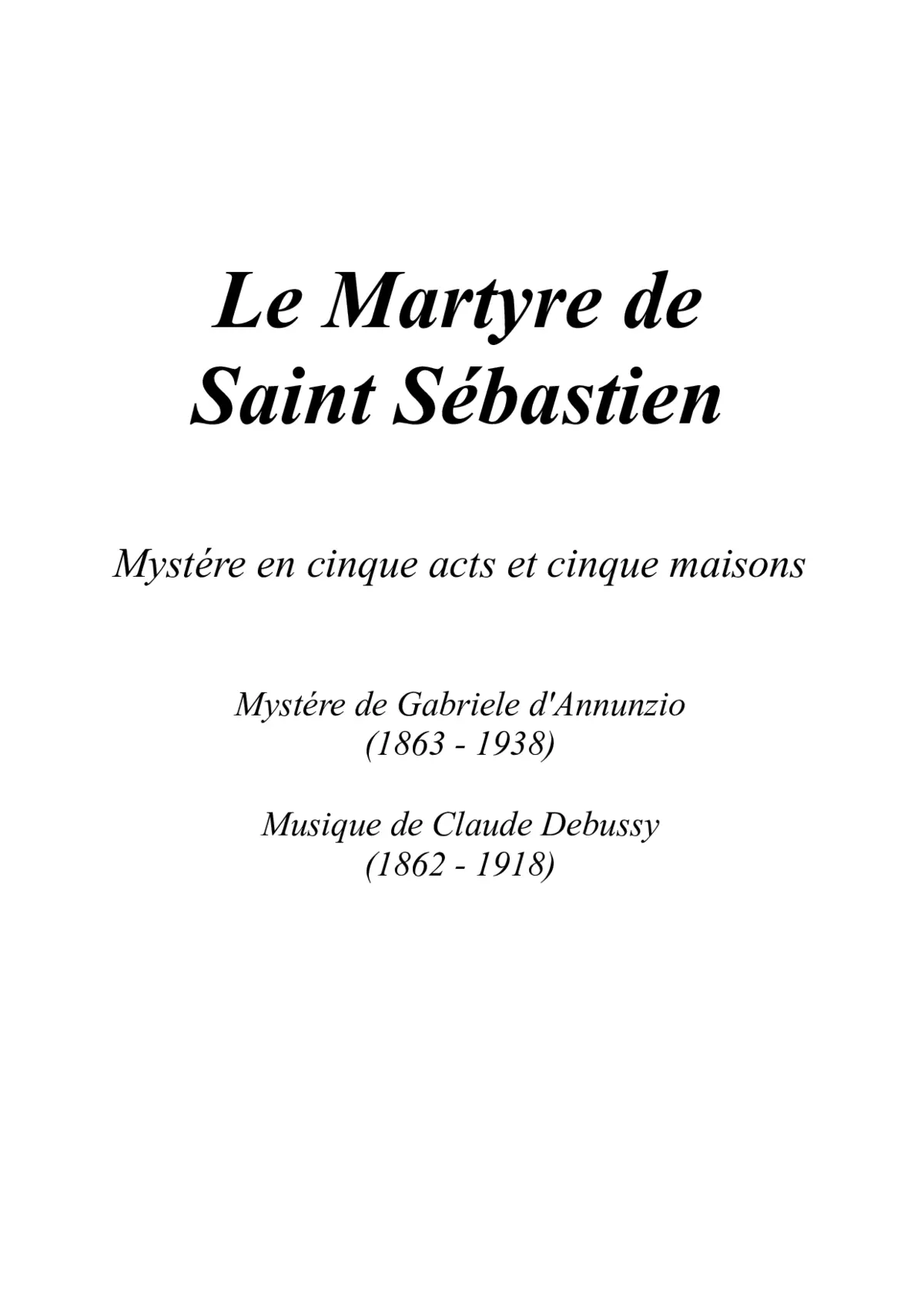 Le martyre de Saint Sébastien - Page 1