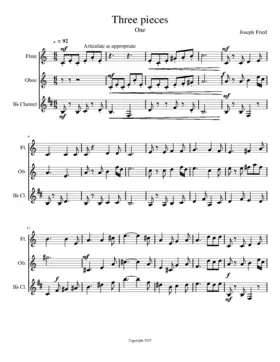 3 pieces for flute, oboe and clarinet