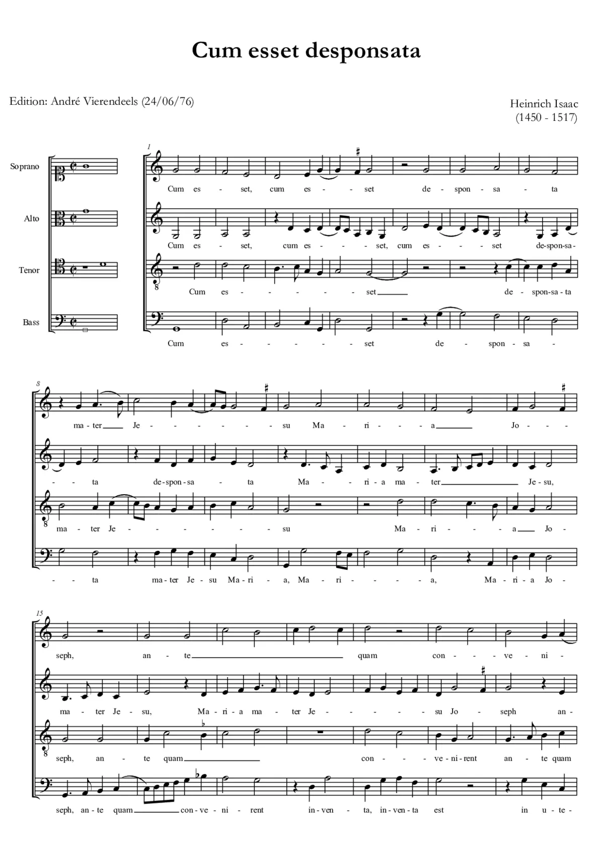 Cum esset desponsata - Page 1