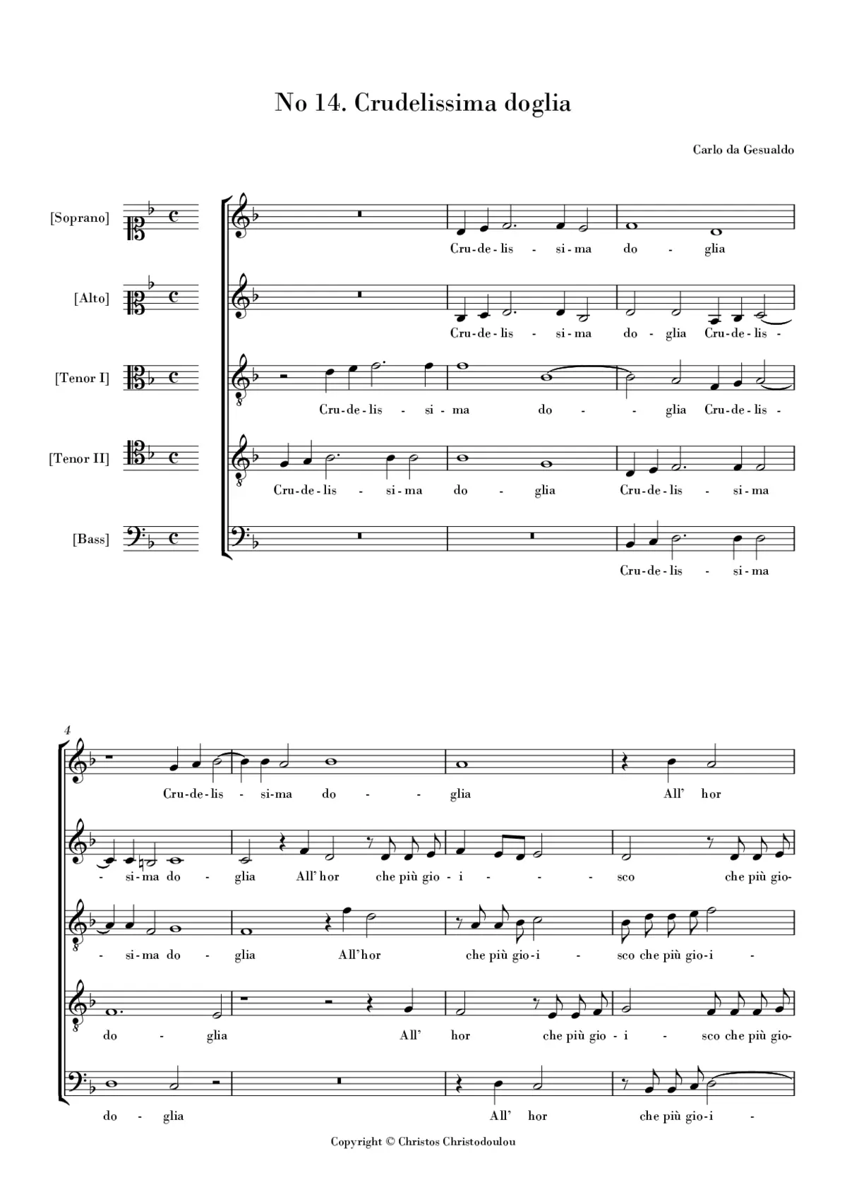 Crudelissima doglia - Page 1