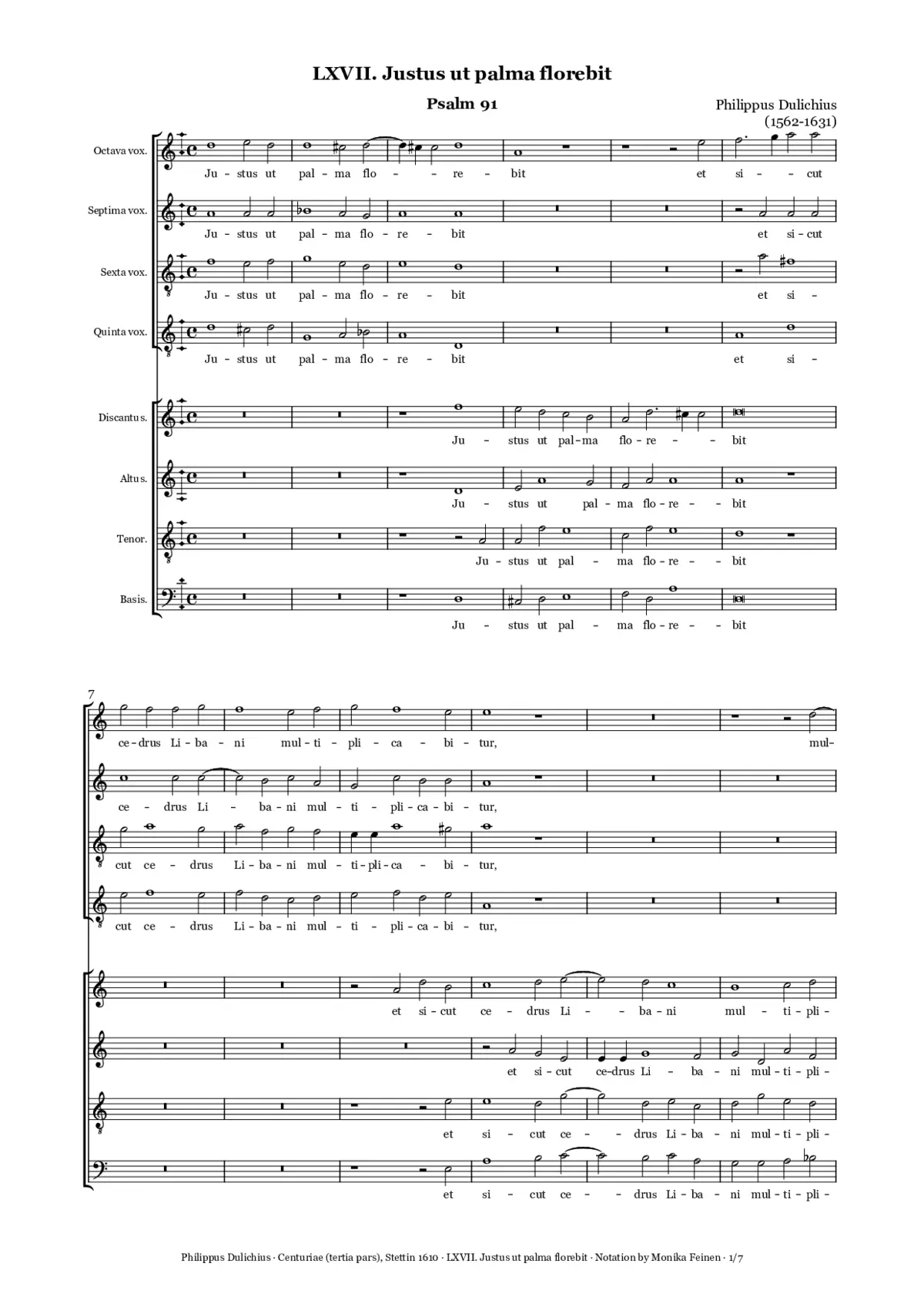 Justus ut palma florebit - Page 1