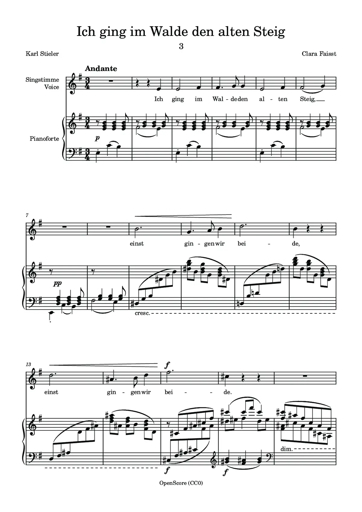 Ich ging im Walde den alten Steig - Page 1