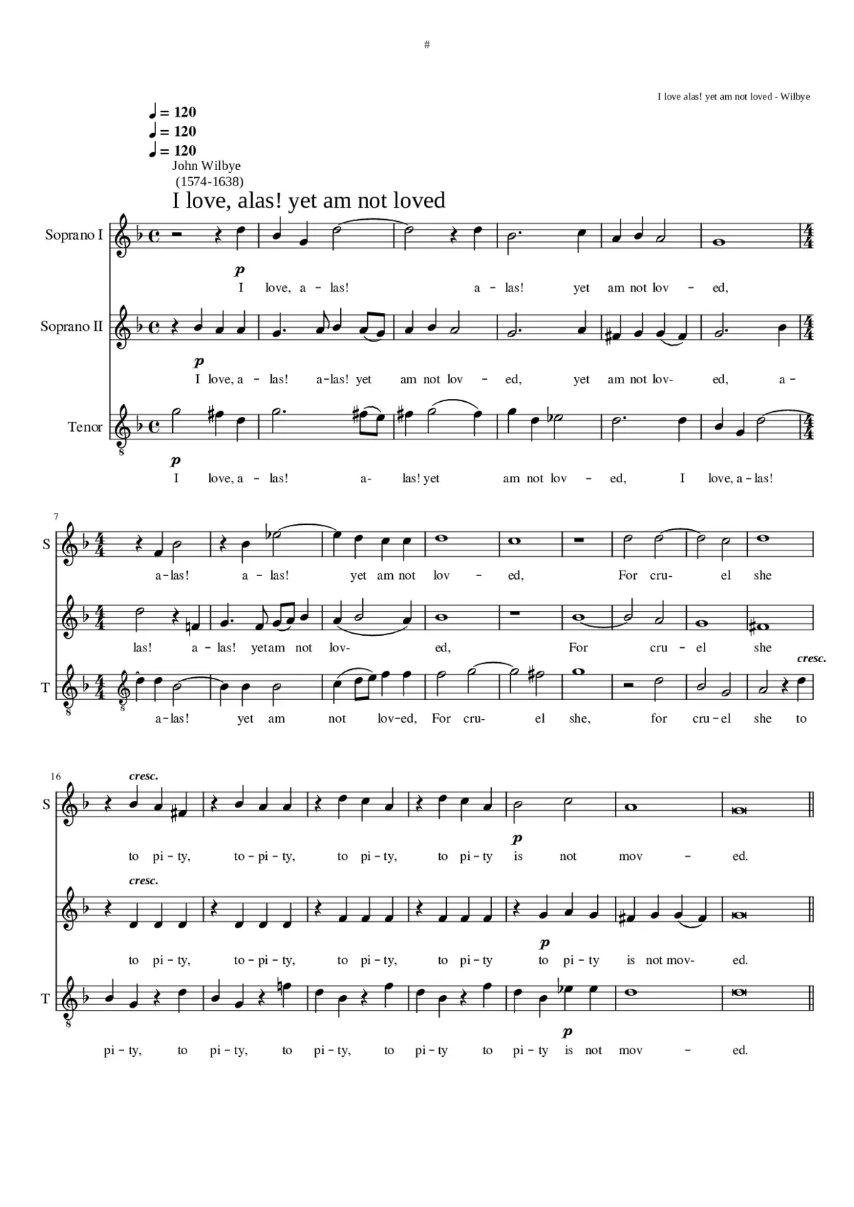 I love alas! yet am not loved - Page 1