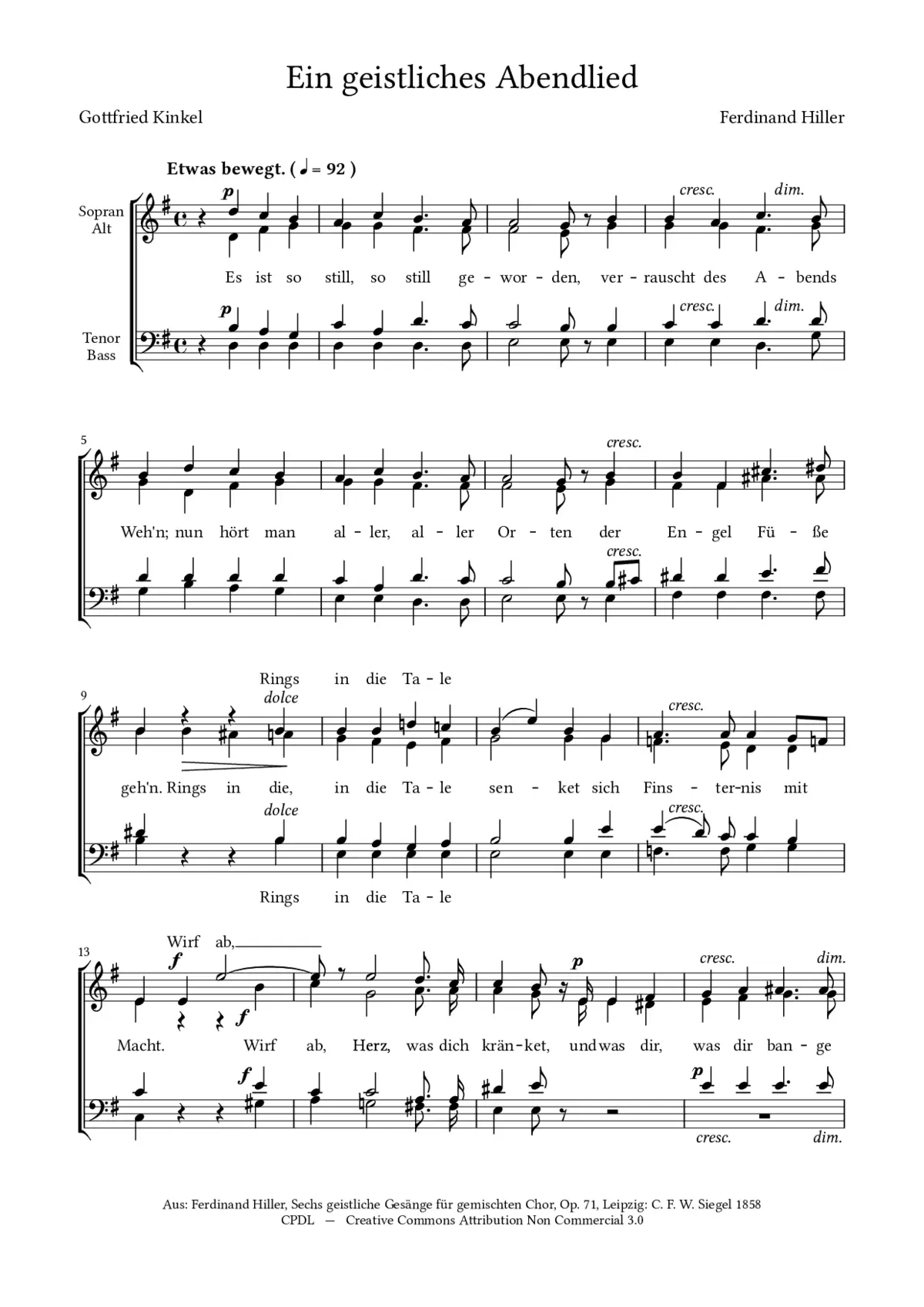 Ein geistliches Abendlied - Page 1