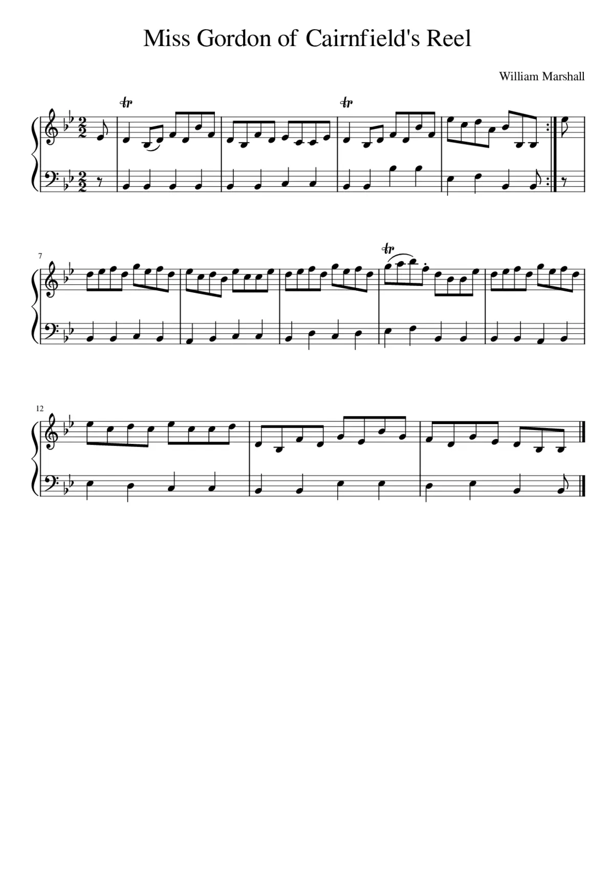 Miss Gordon of Cairnfield's Reel - Page 1