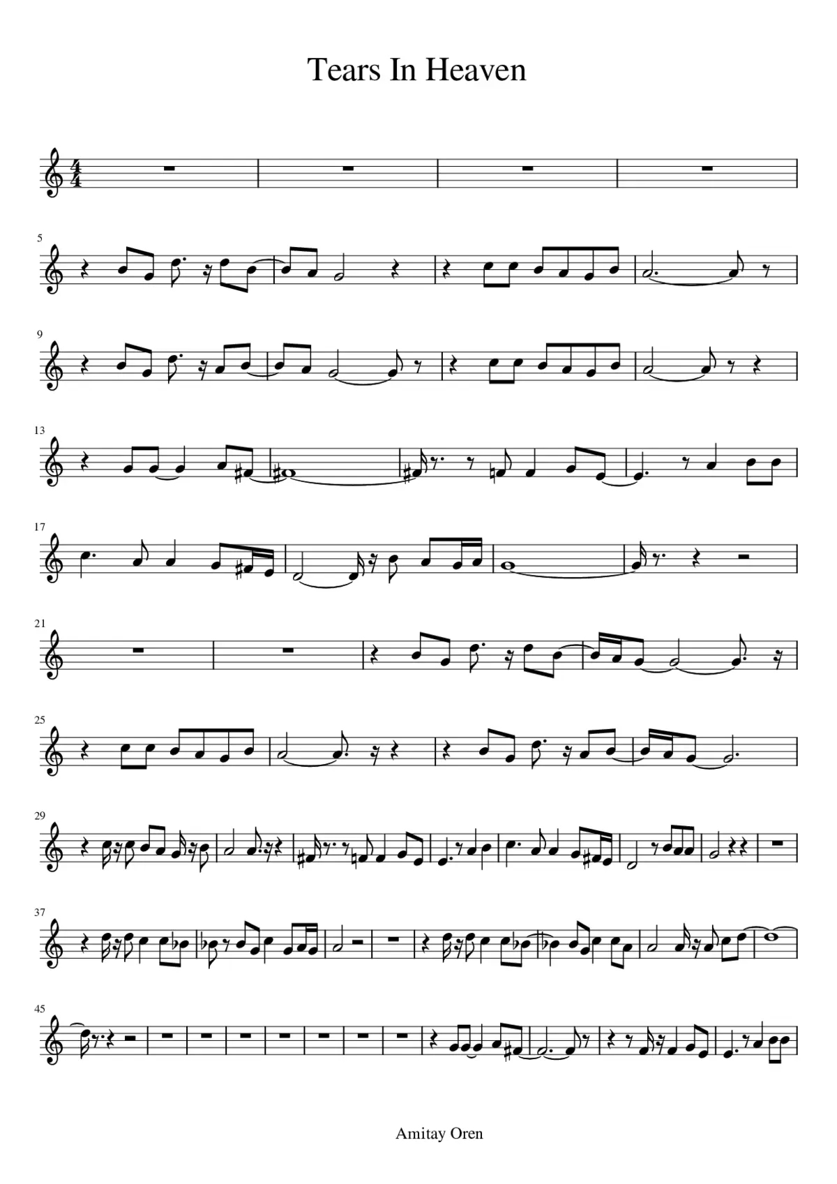 Tears In Heaven - Page 1