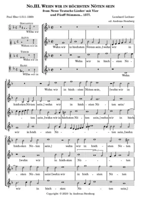 Wehn wir in höchsten Nöten sein