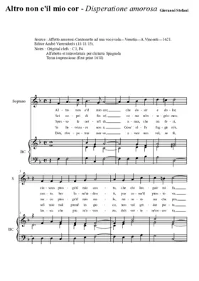 Altro non e'il mio cor - Disperatione amorosa