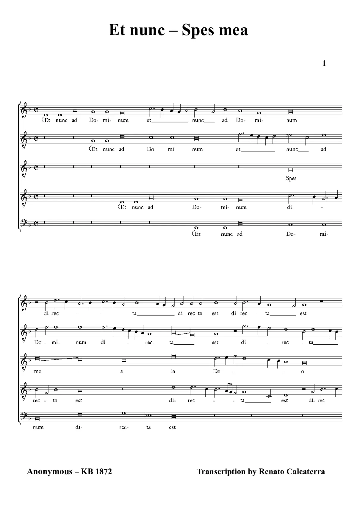 Et nunc-Spes mea - Page 1