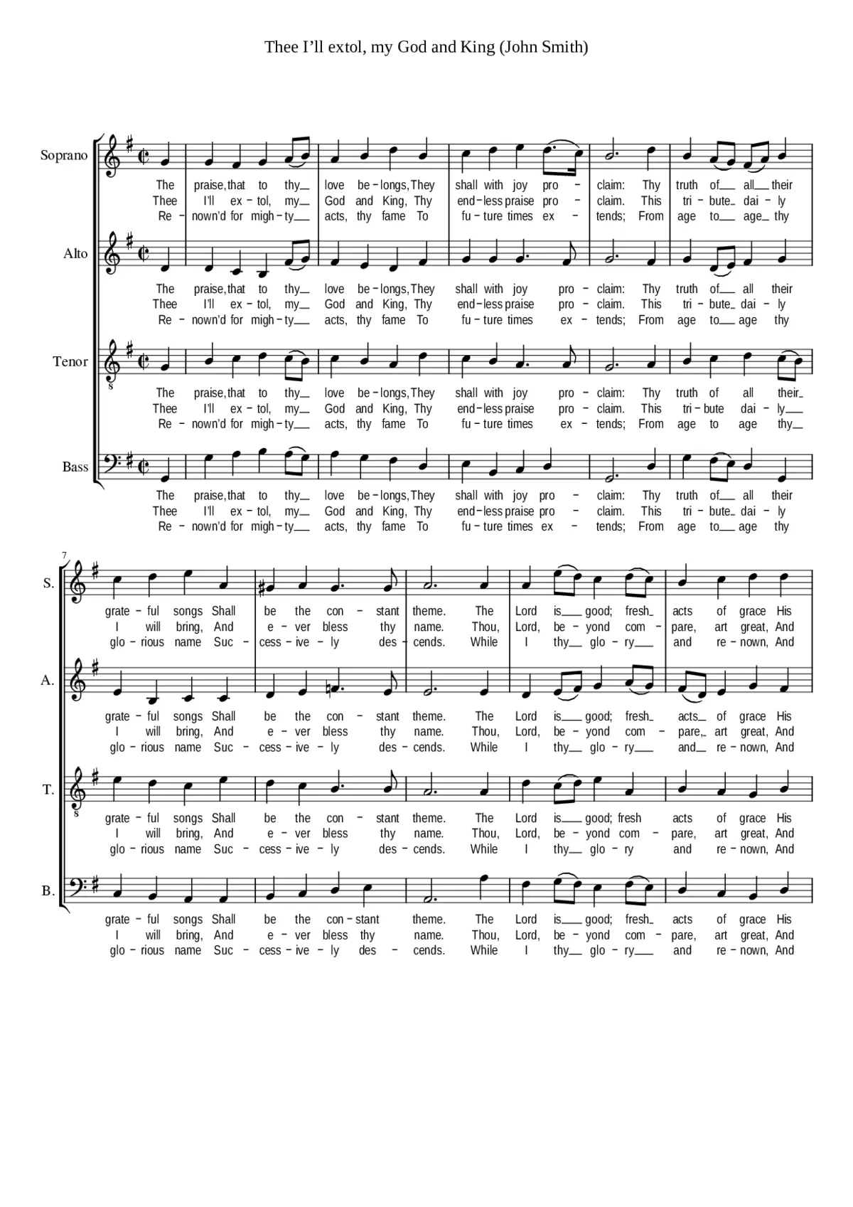 Thee I'll extol my God and King - Page 1