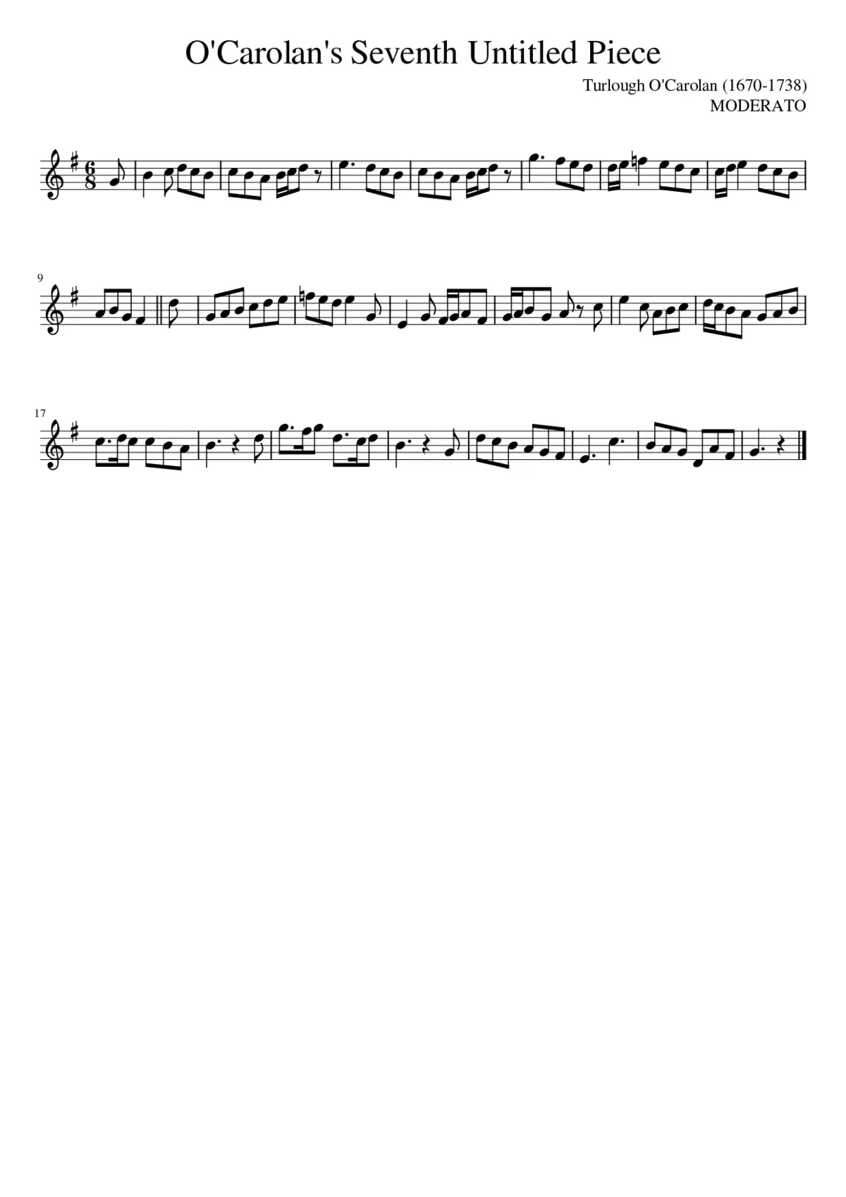 O'Carolan's Seventh Untitled Piece - Page 1