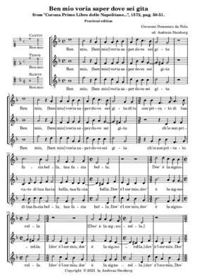 Ben mio voria saper dove sei gita