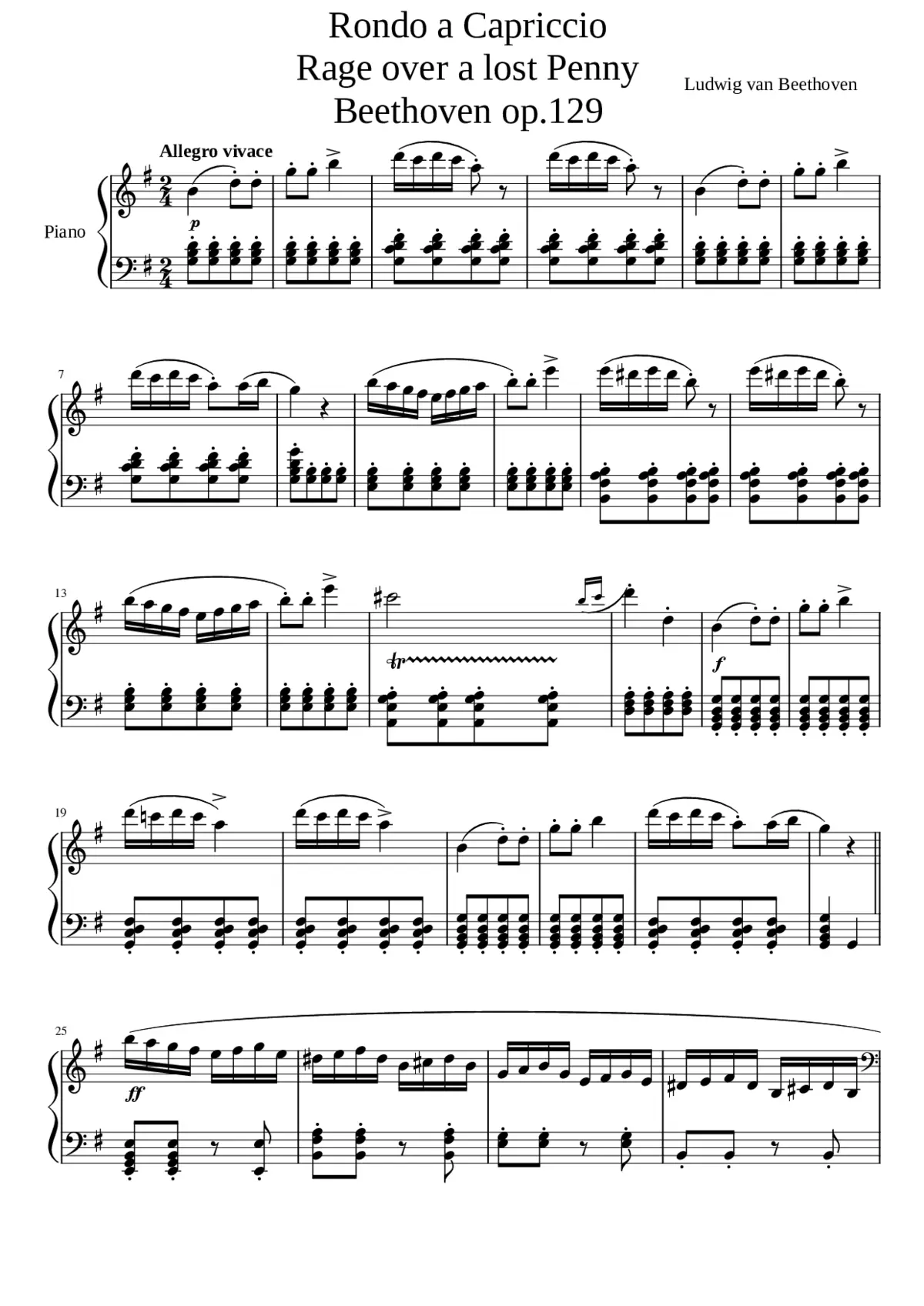 Rondo a capriccio Op.129 - Page 1