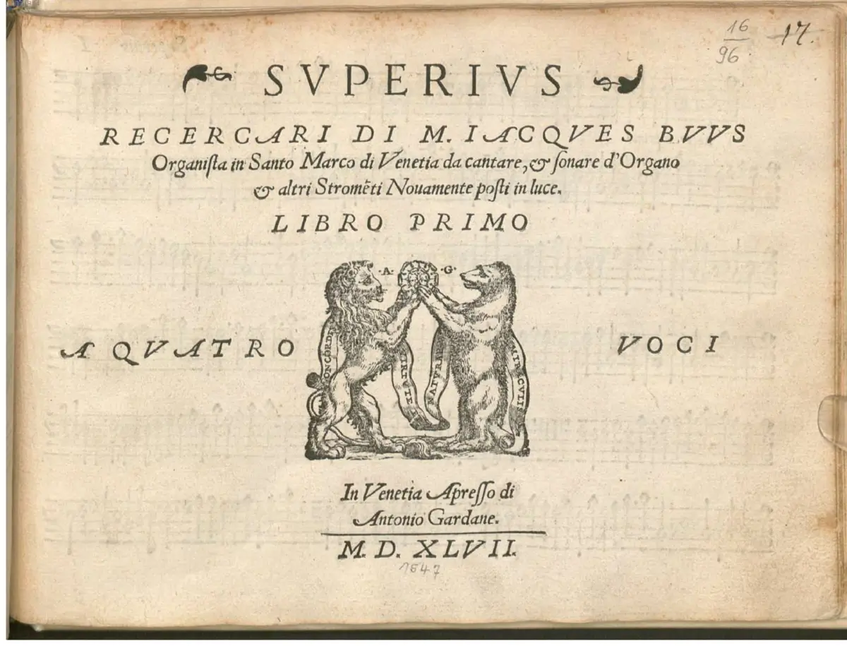 26 Recercari a 4 voci, Libro 1 - Page 1