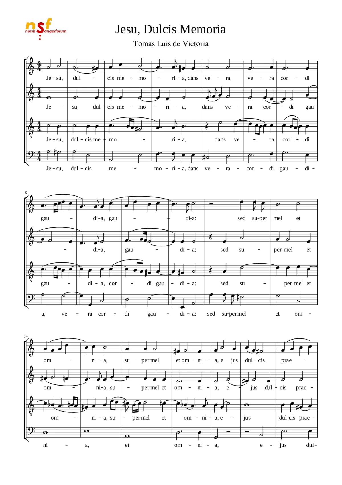 Jesu dulcis memoria - Page 1