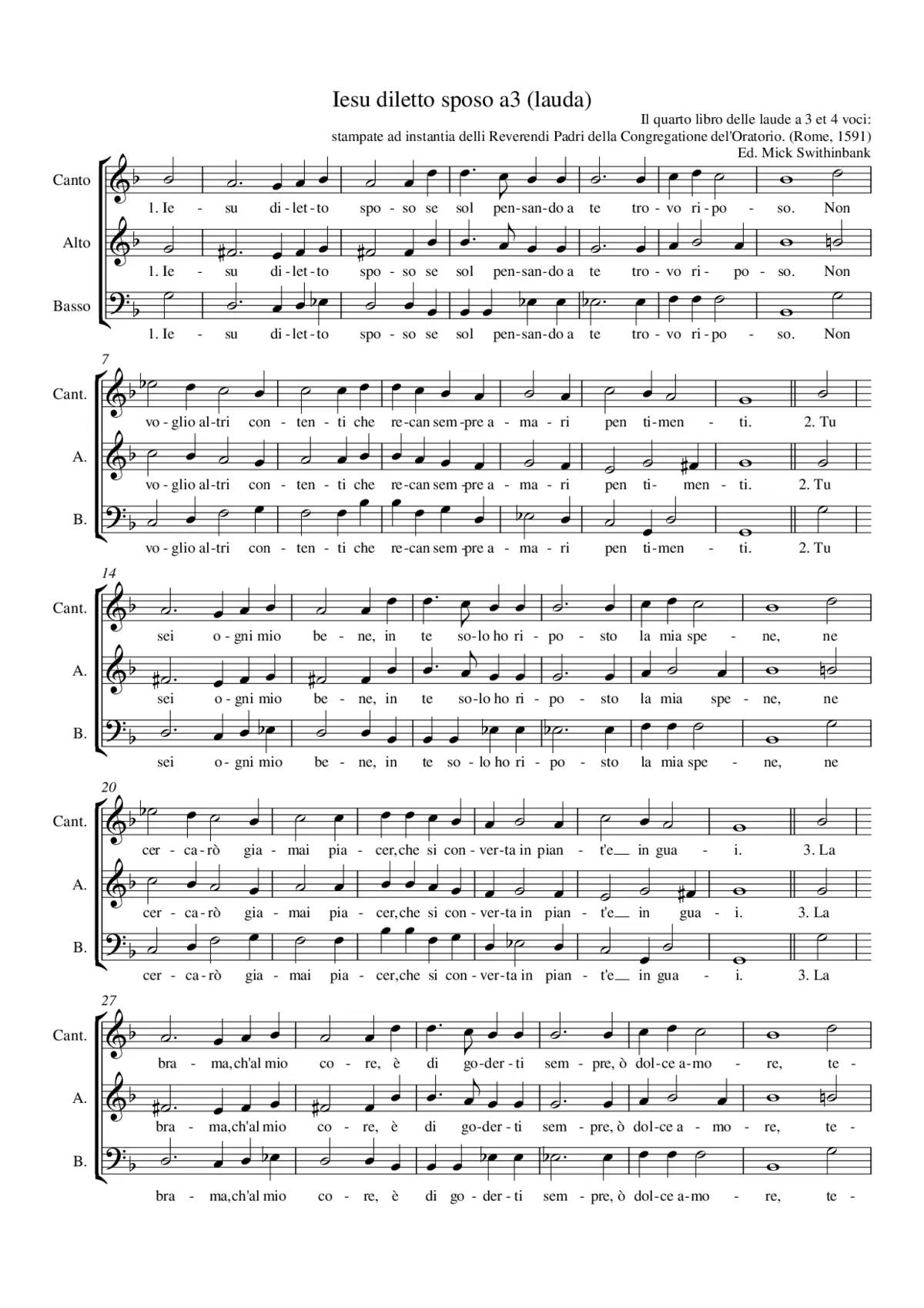Iesu diletto sposo (Lauda) - Page 1