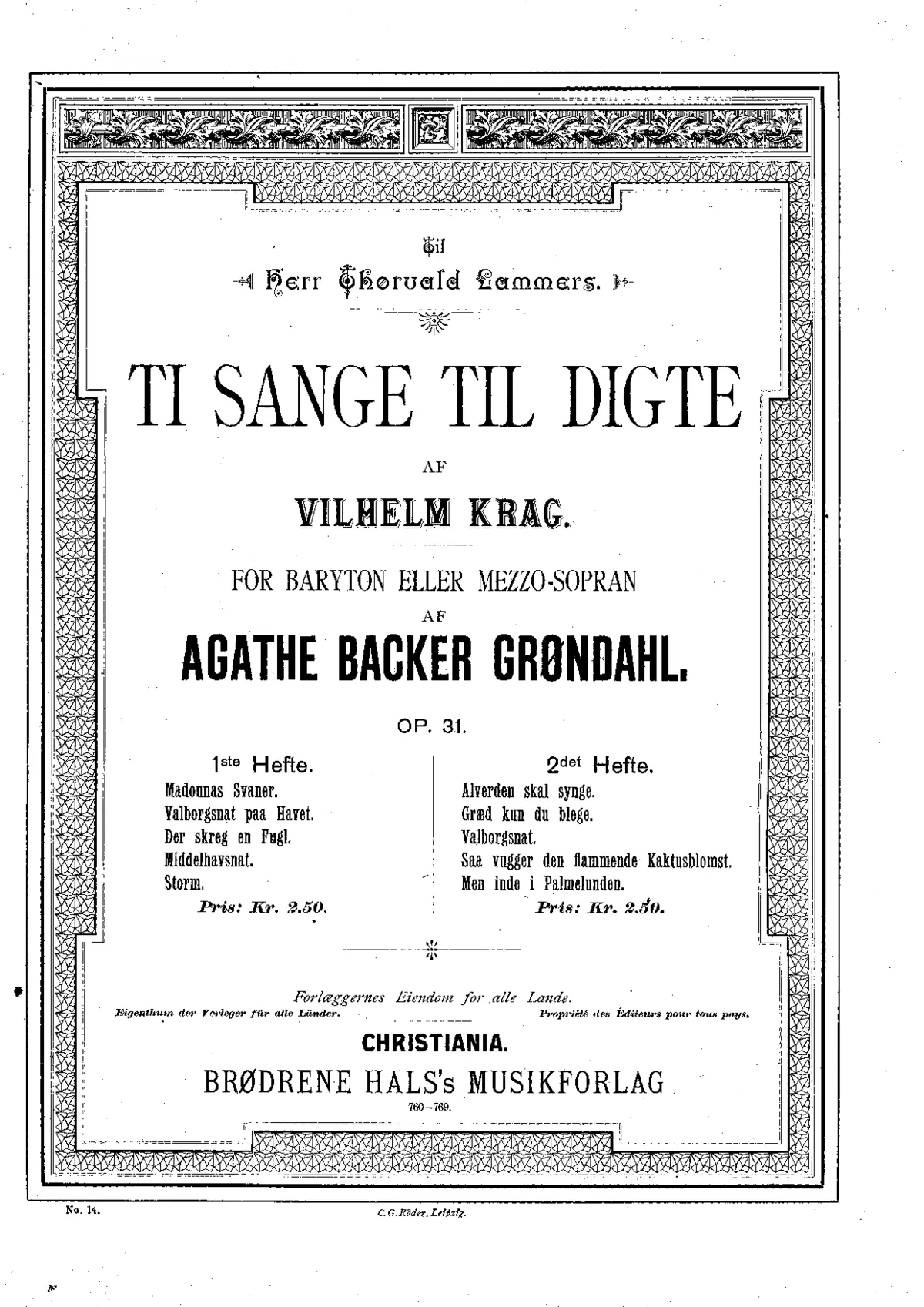 10 Songs, Op.31 - Page 1
