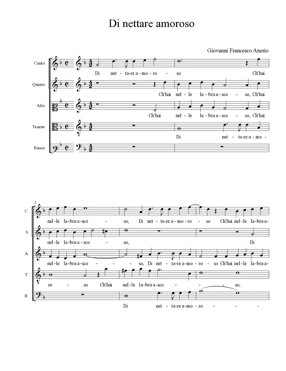 Di nettare amoroso - Page 1