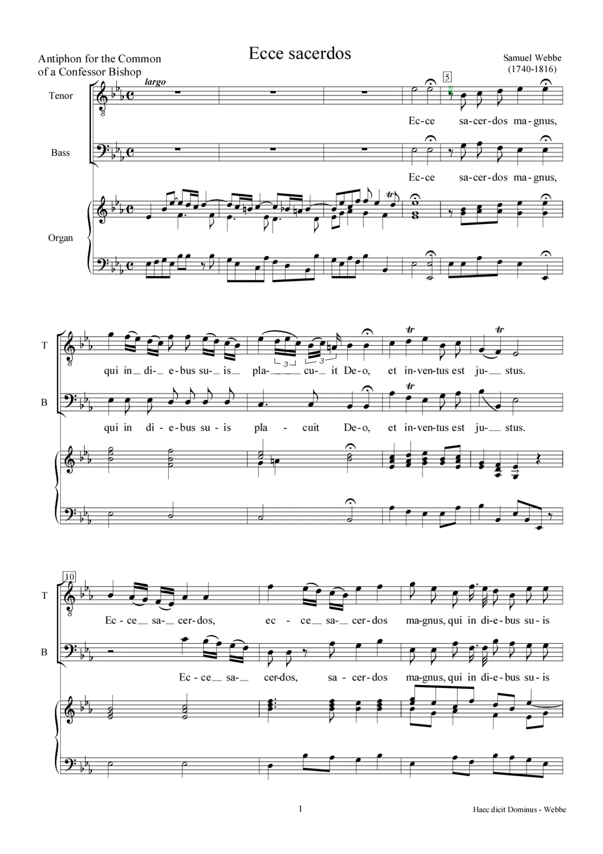 Ecce sacerdos - Page 1