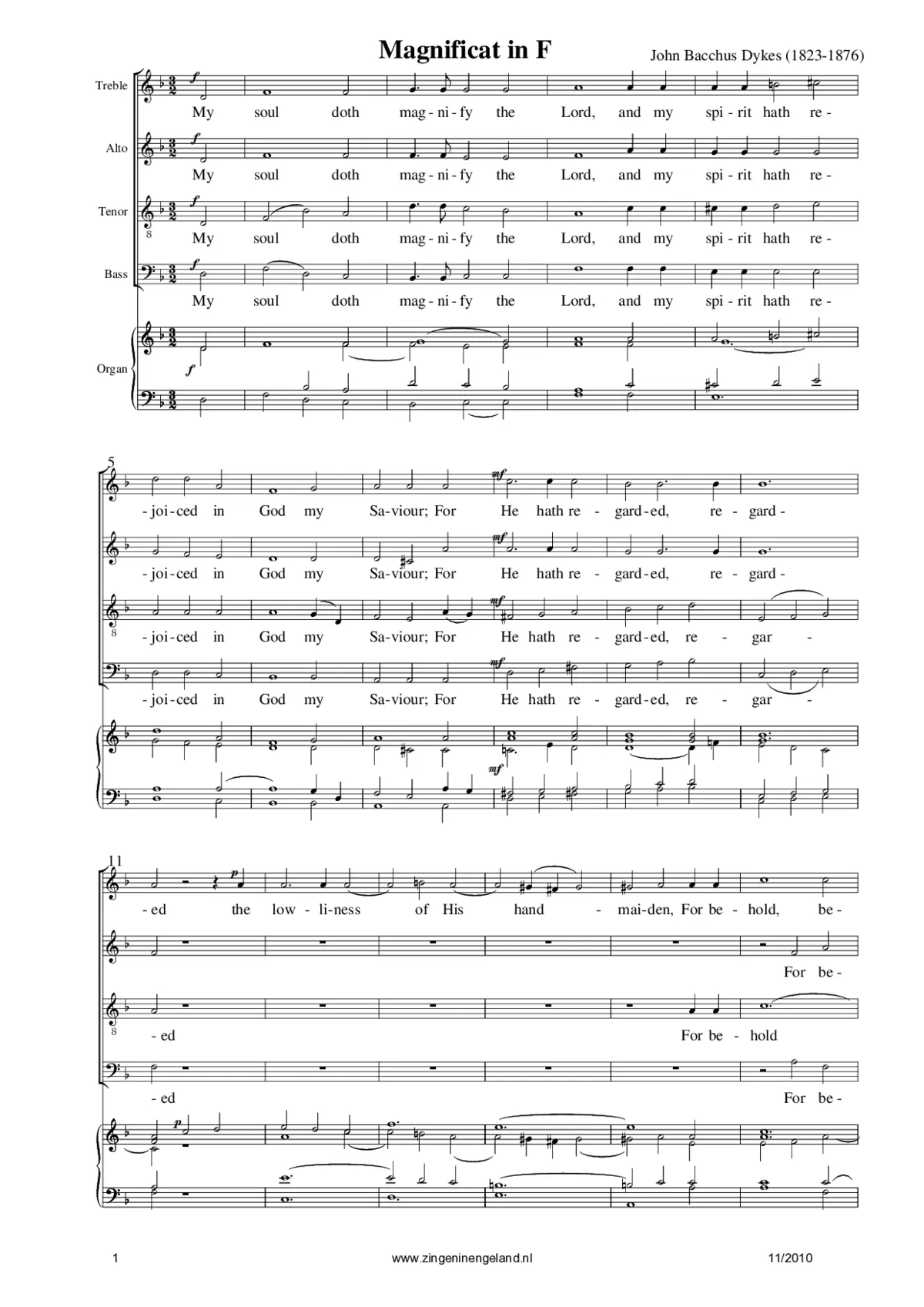 Magnificat and Nunc dimittis in F - Page 1