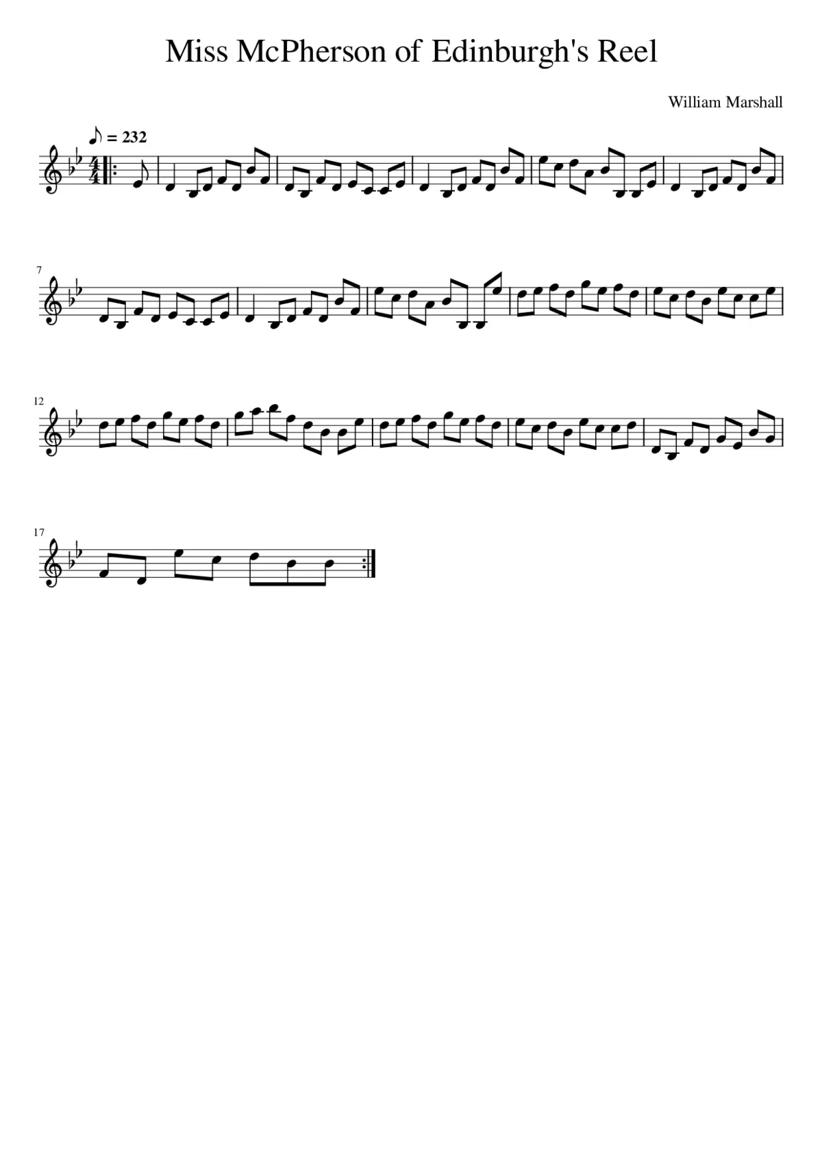 Miss McPherson of Edinburgh's Reel - Page 1