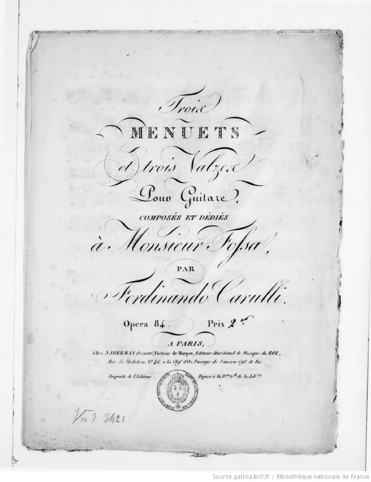 3 Menuets et 3 Valzes pour Guitare - Page 1