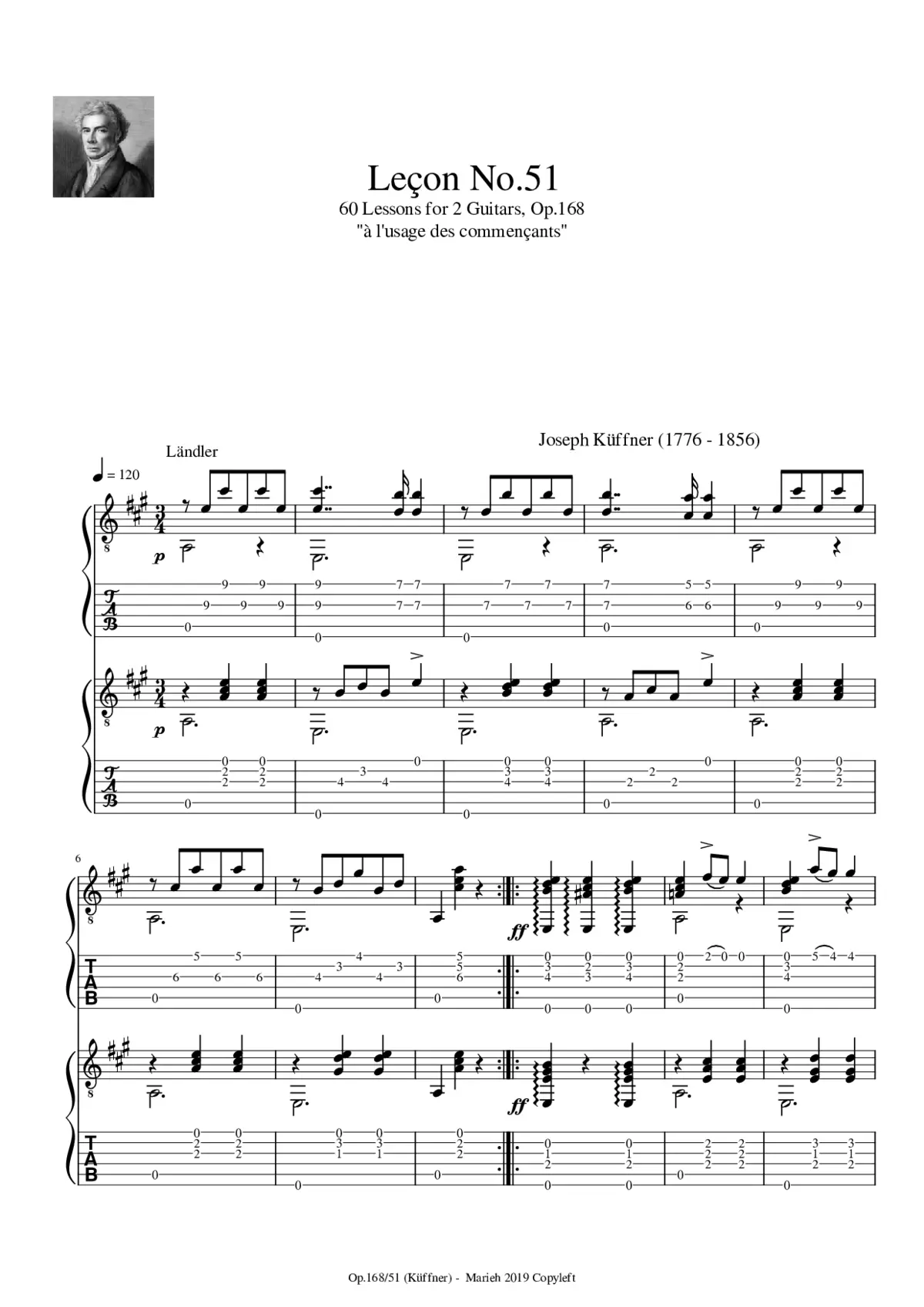 60 Lessons for 2 Guitars Op.168 - Page 1