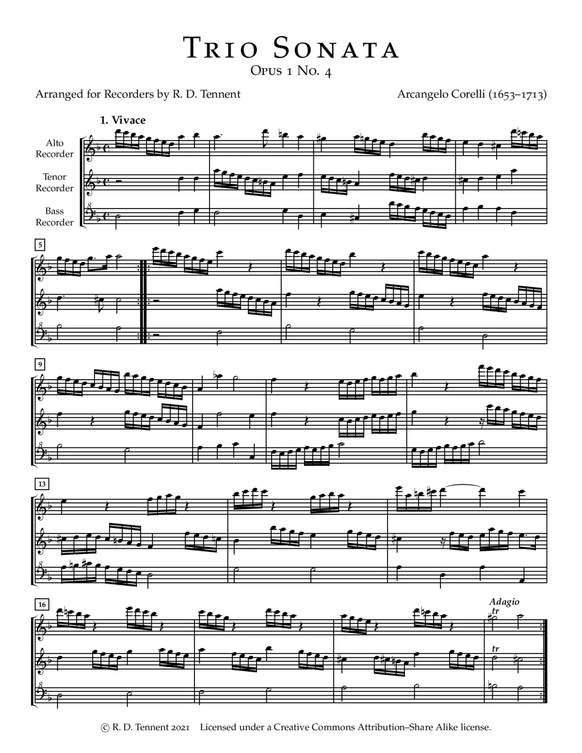 Trio Sonata in A minor - Page 1