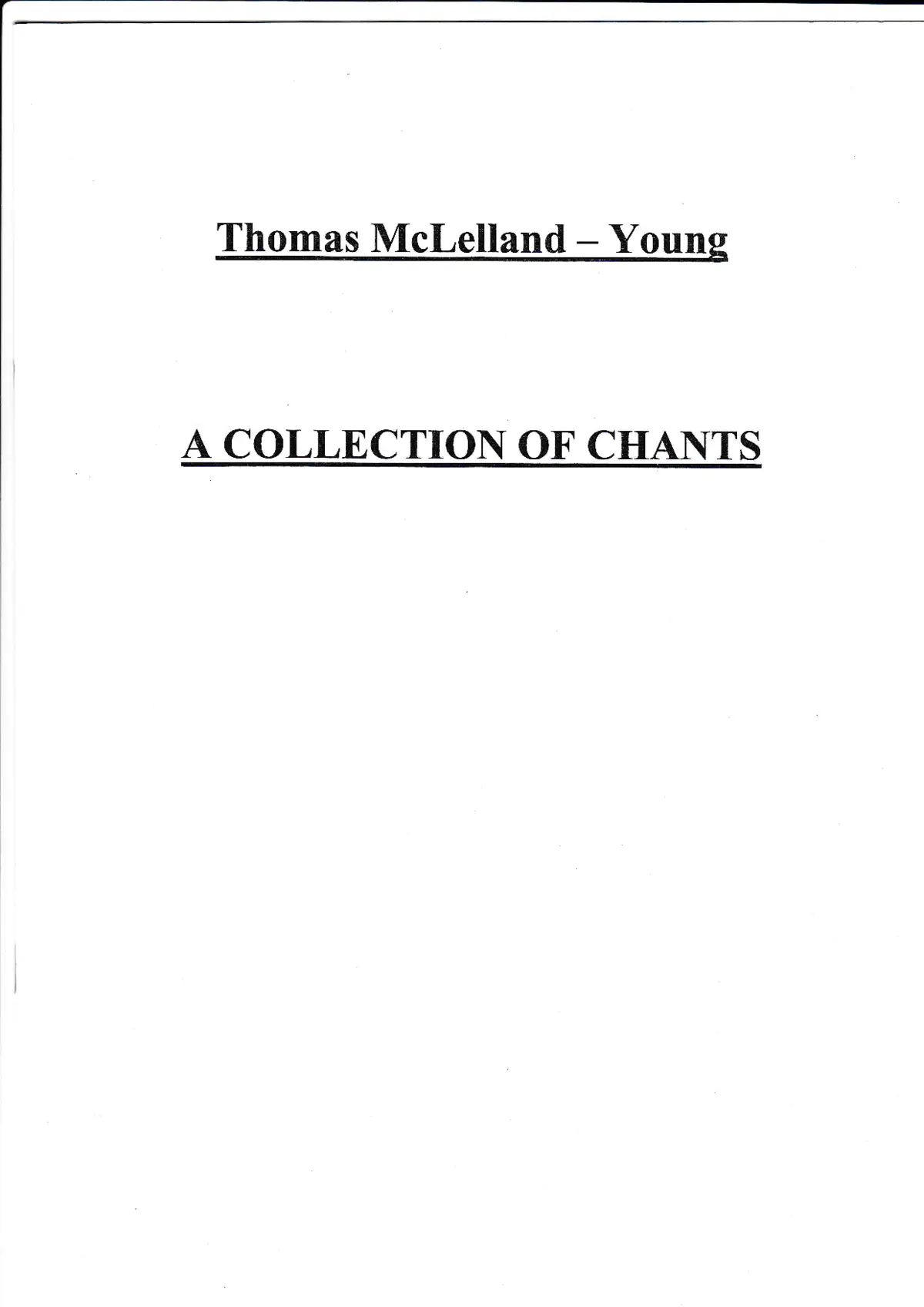 A Collection of Chants - Page 1