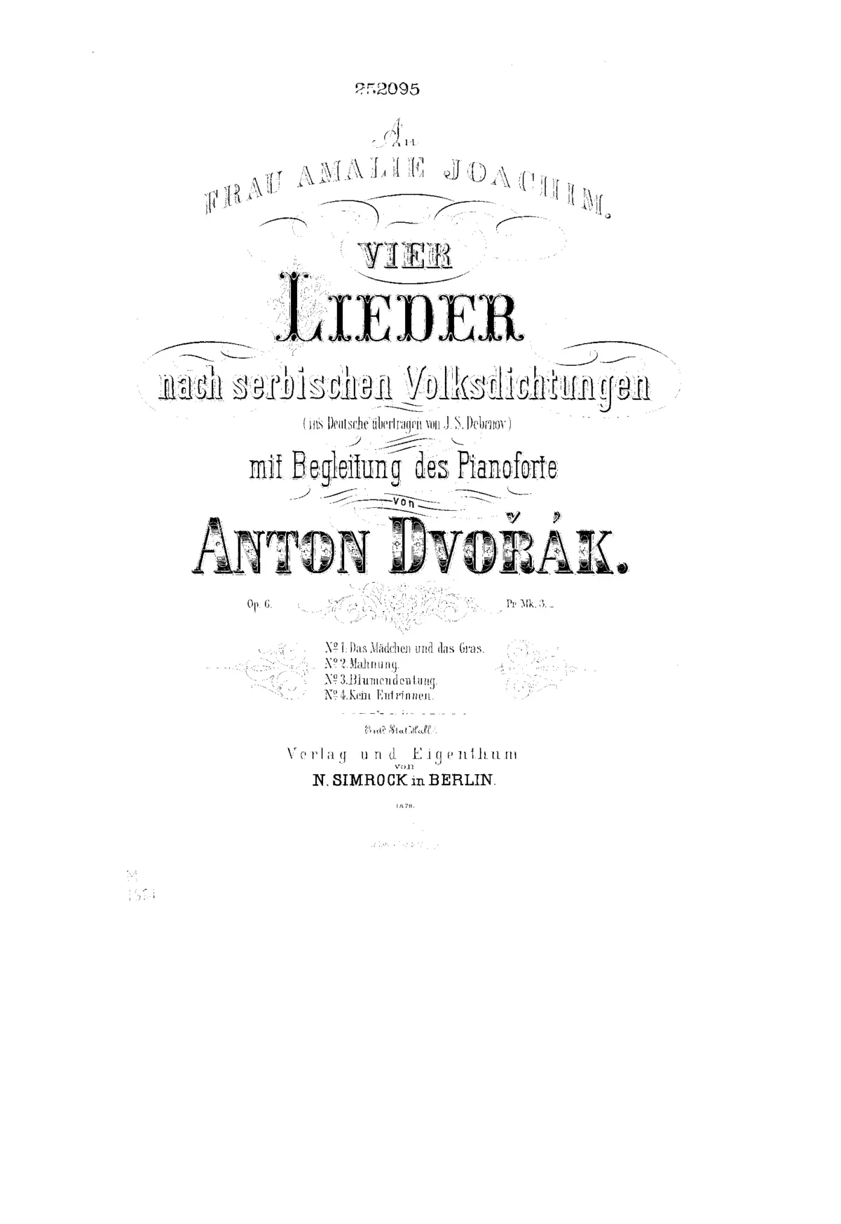 4 Songs on Serbian Folk Poems - Page 1