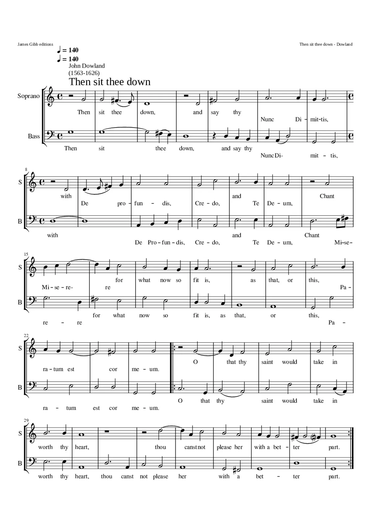 Then sit thee downe&amp; say thy Nunc demittis (Second part) - Page 1