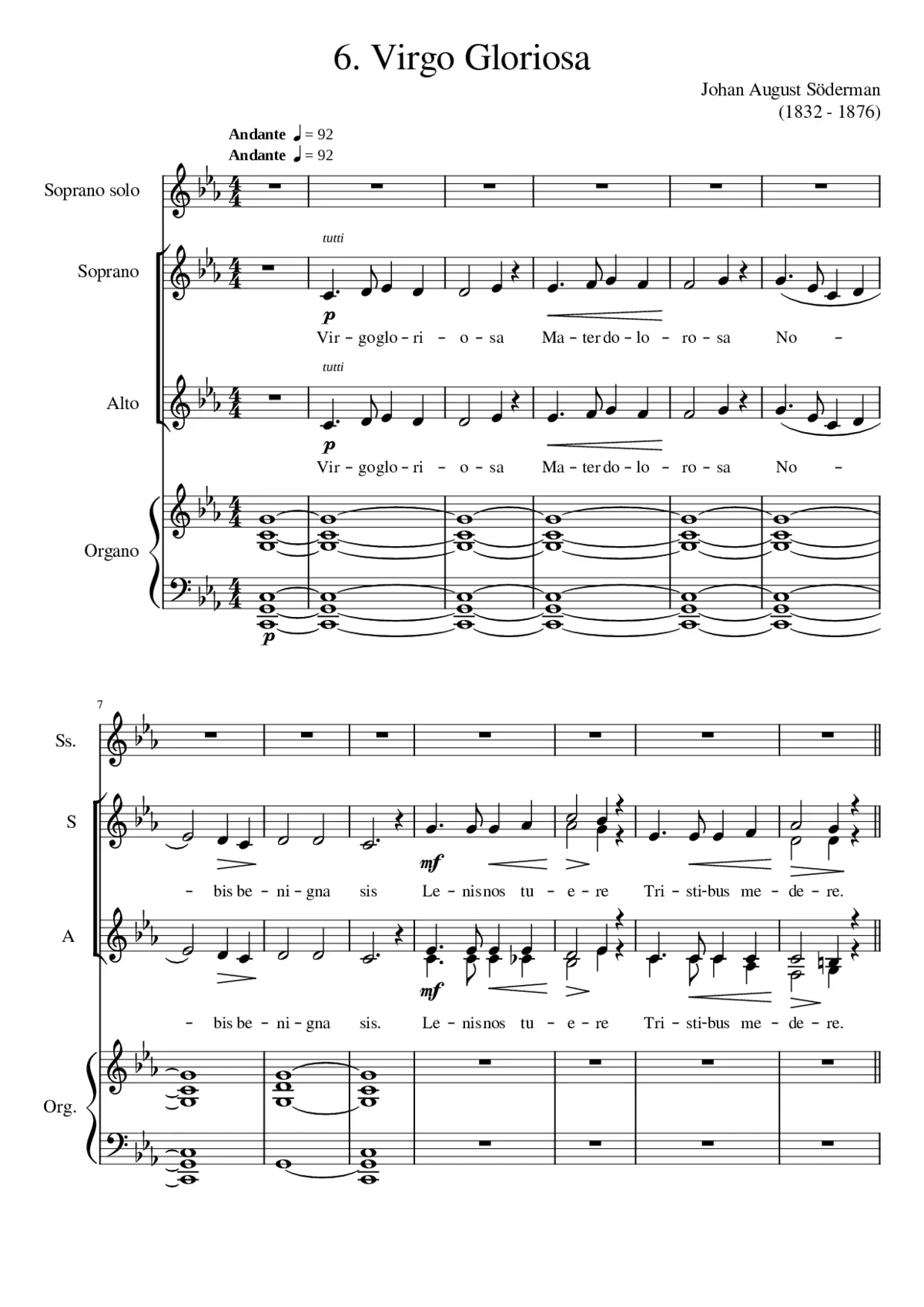 Virgo Gloriosa (6 from 'Andliga sånger') - Page 1