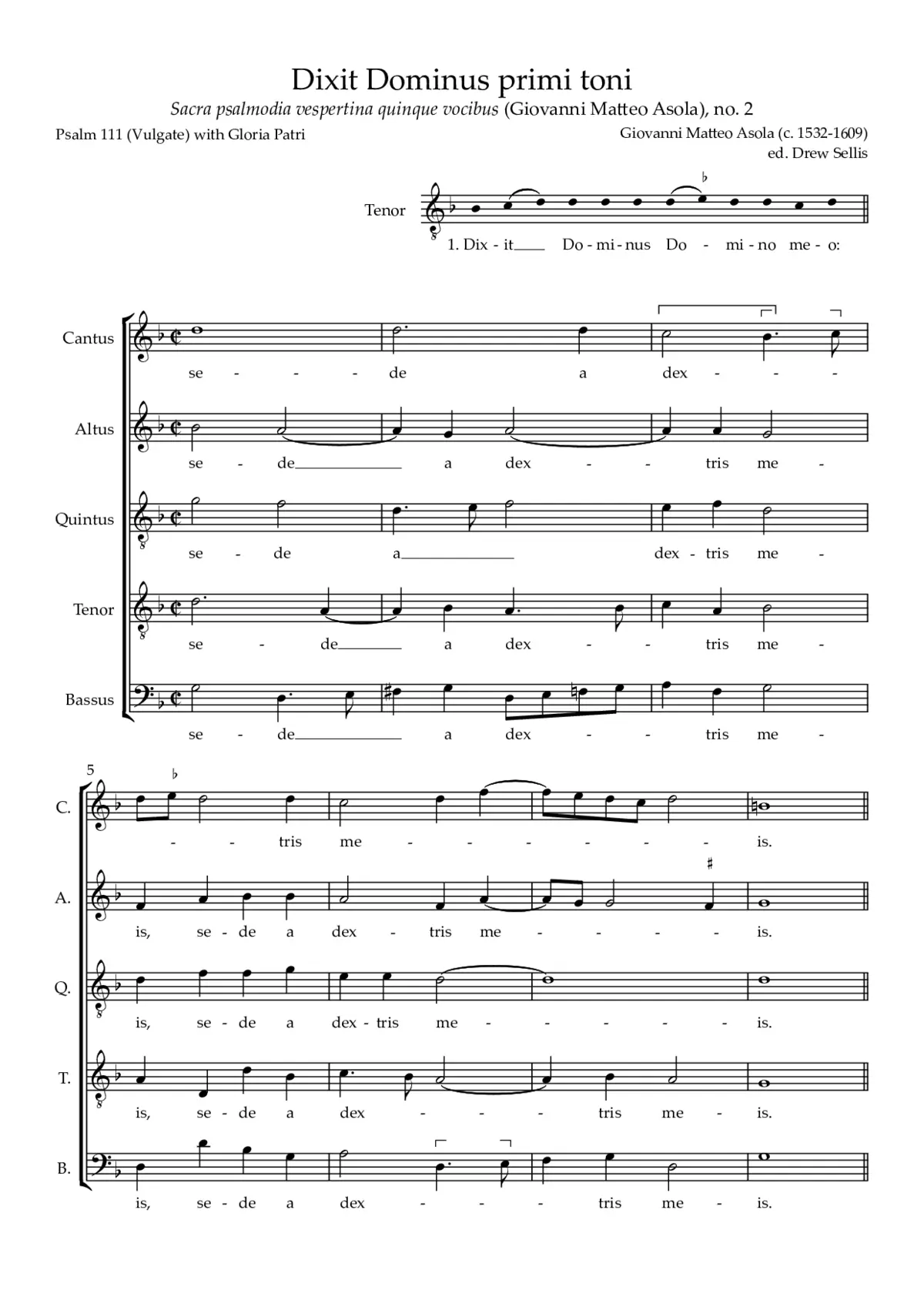 Dixit Dominus primi toni - Page 1