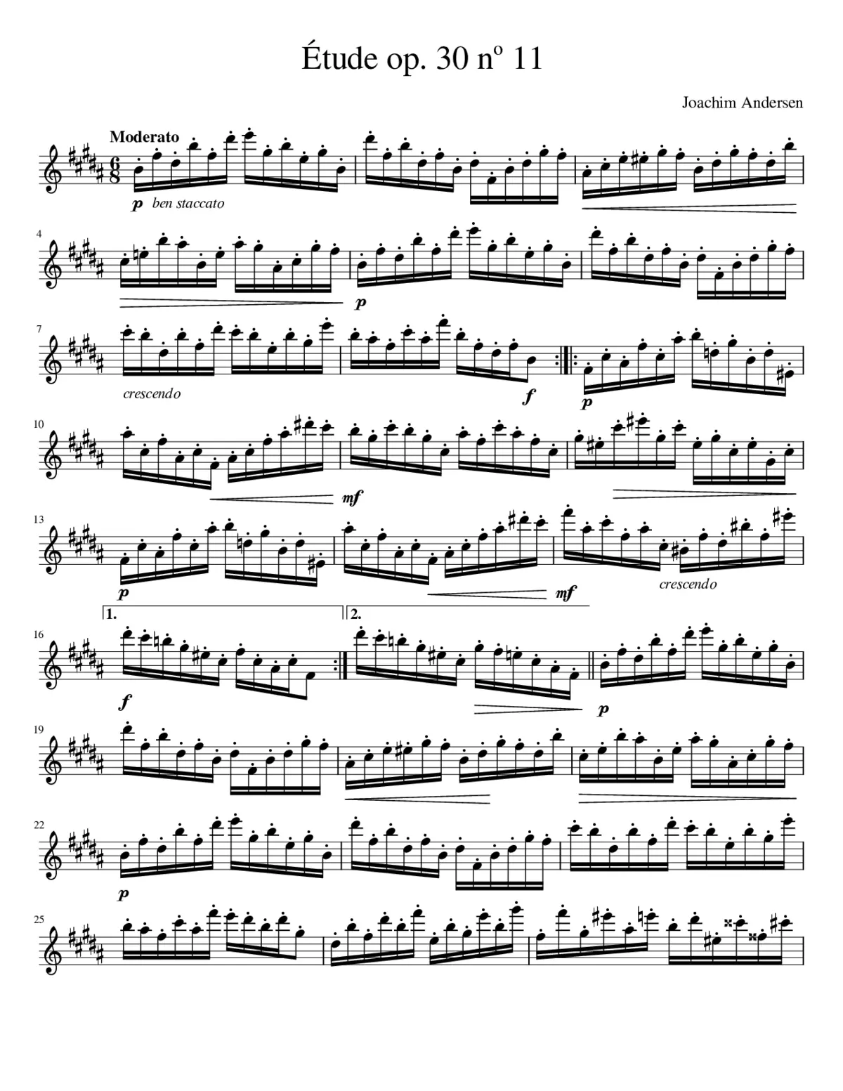 24 Etudes for Flute Op.30 - Page 1