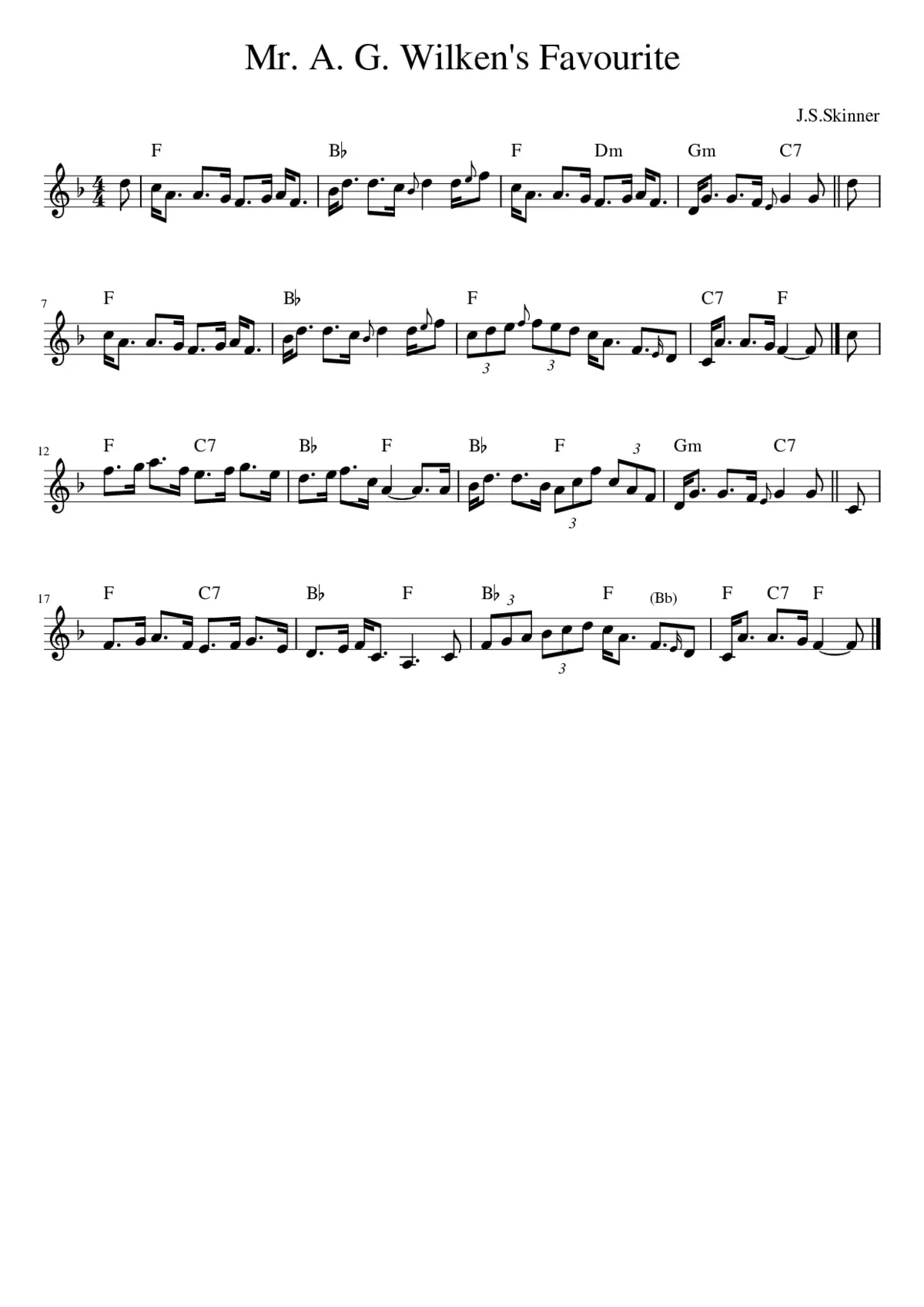 Mr. A. G. Wilken's Favourite - Page 1