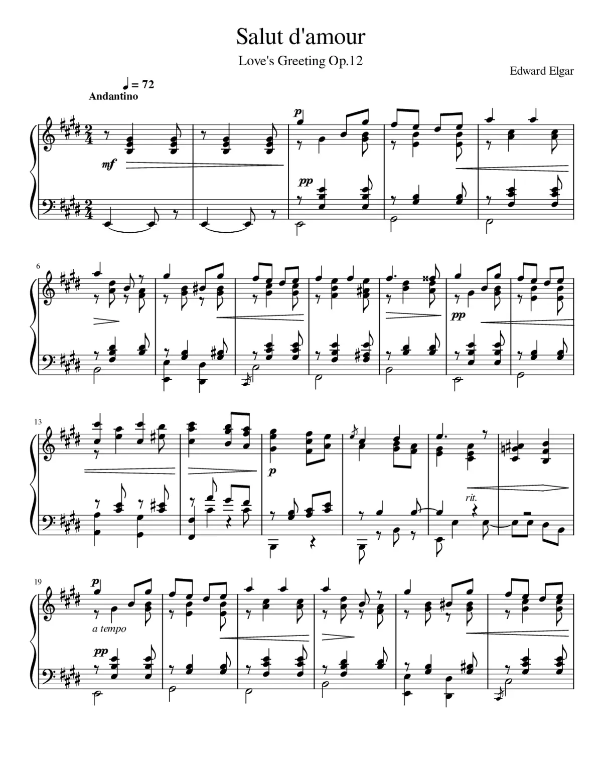 Salut d'amour Op.12 - Page 1