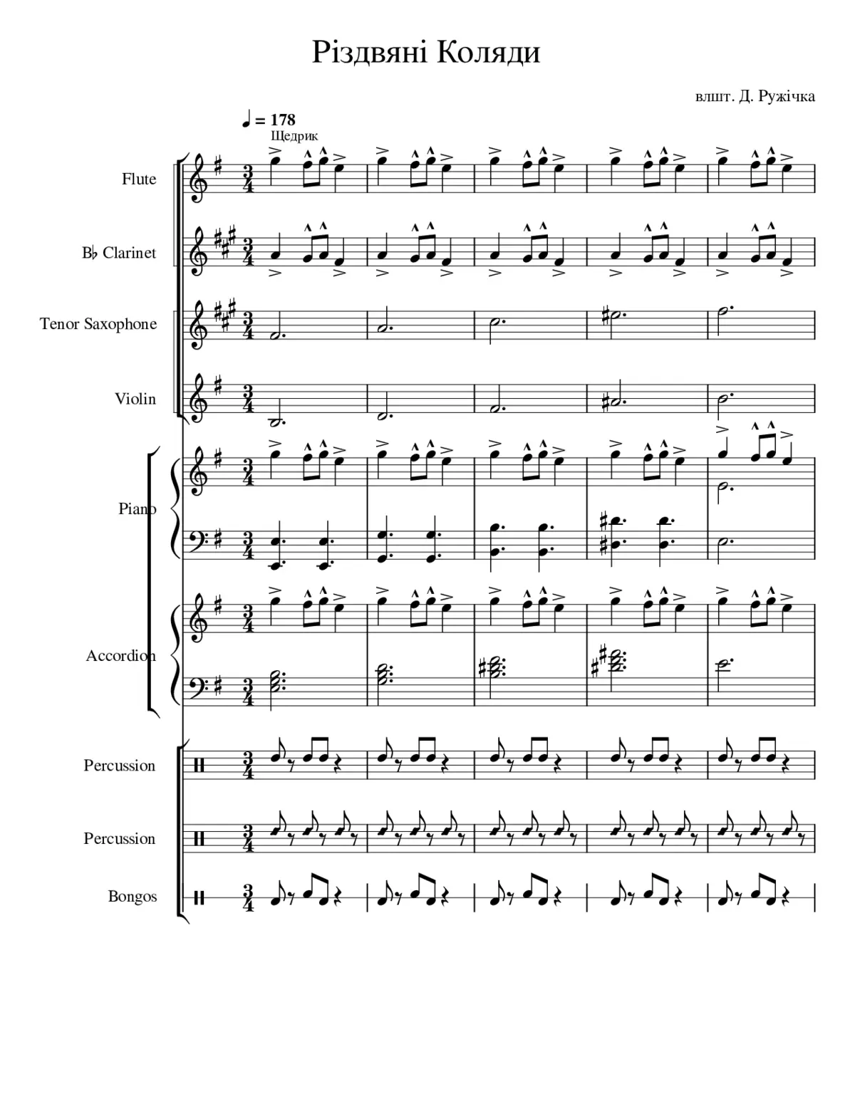 Carol of the Bells - Page 1