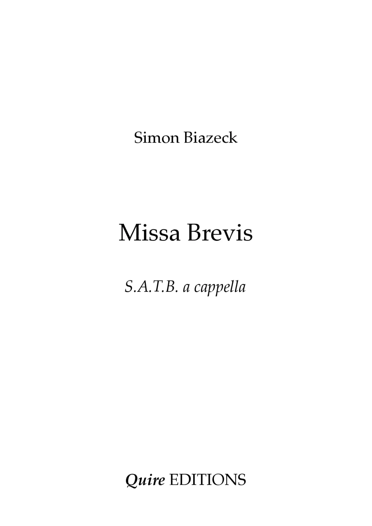 Missa Brevis - Page 1