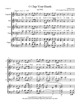 O clap your hands, Op. 54, No. 2