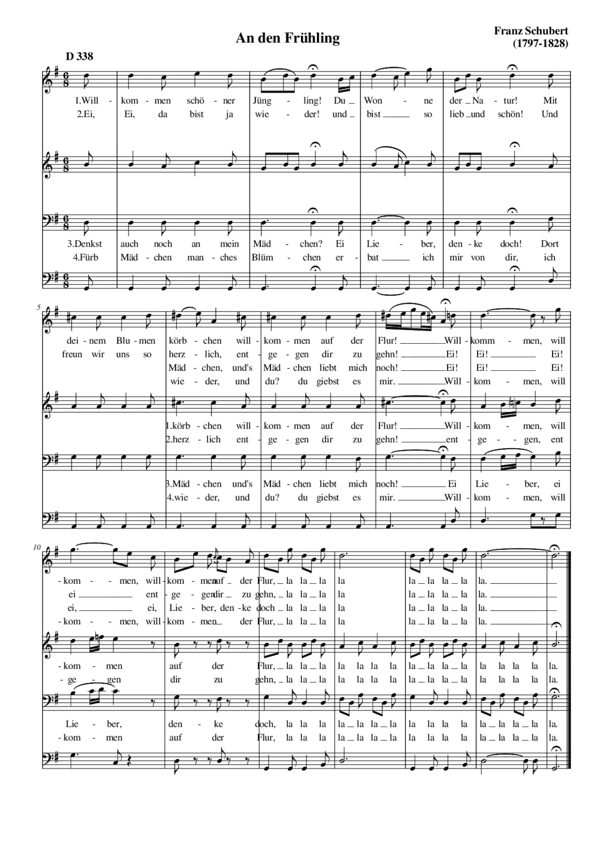 An den Frühling, D338 - Page 1