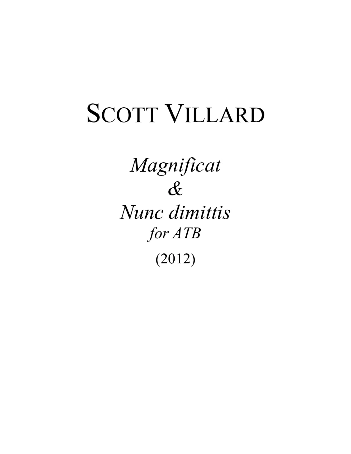Magnificat & Nunc dimittis - Page 1