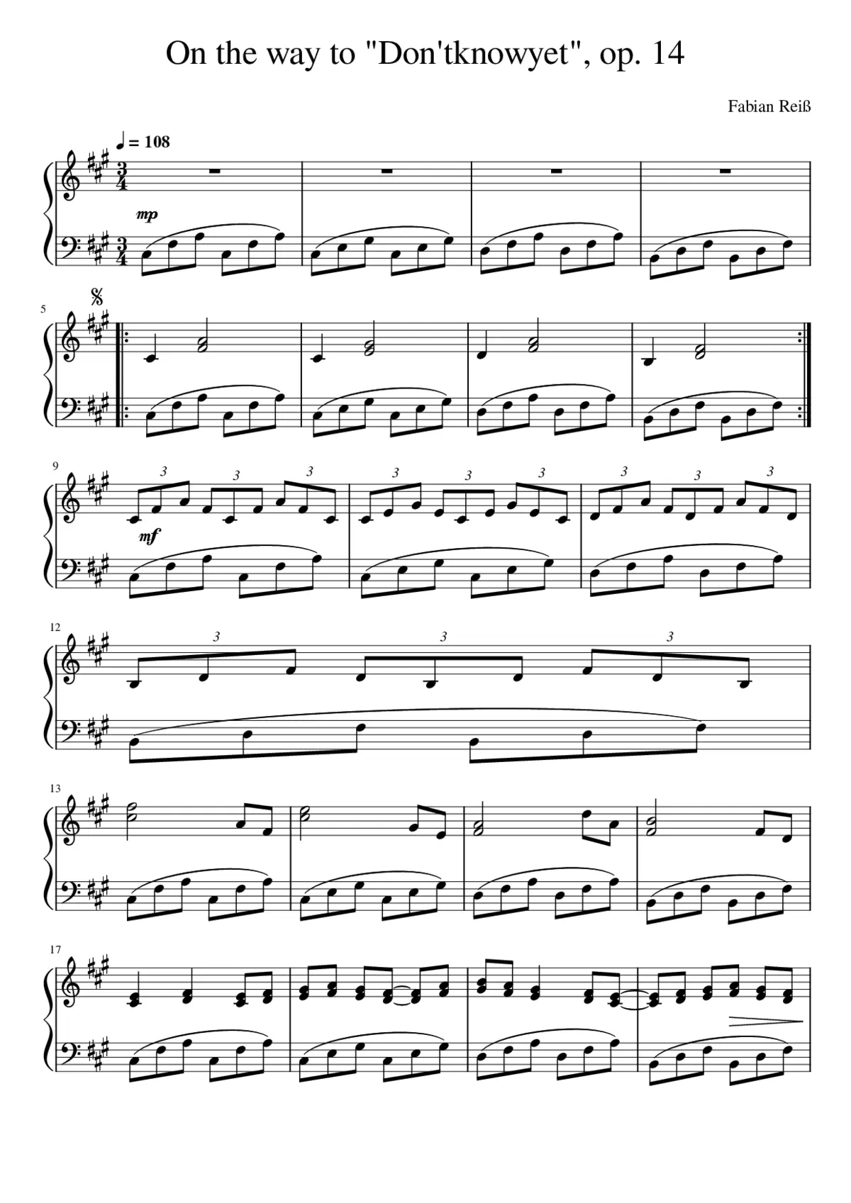 On the way to Don'tknowyet op. 14 - Page 1