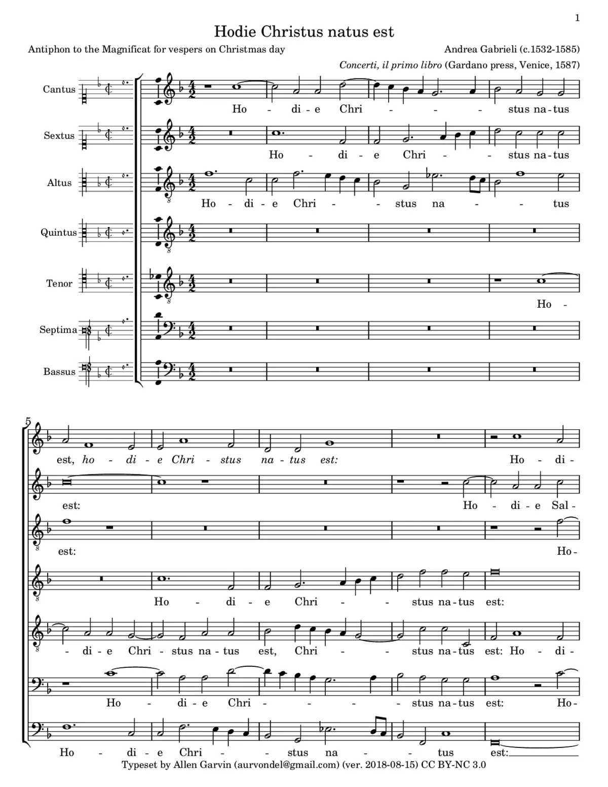 Hodie Christus natus est a 7 - Page 1