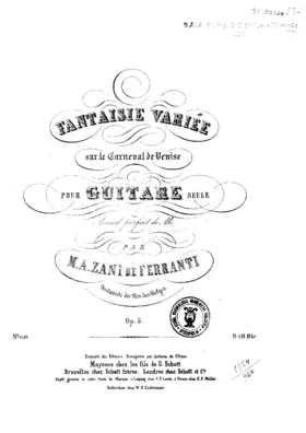 Fantaisie variée sur le Carnival de Venise, Op.5