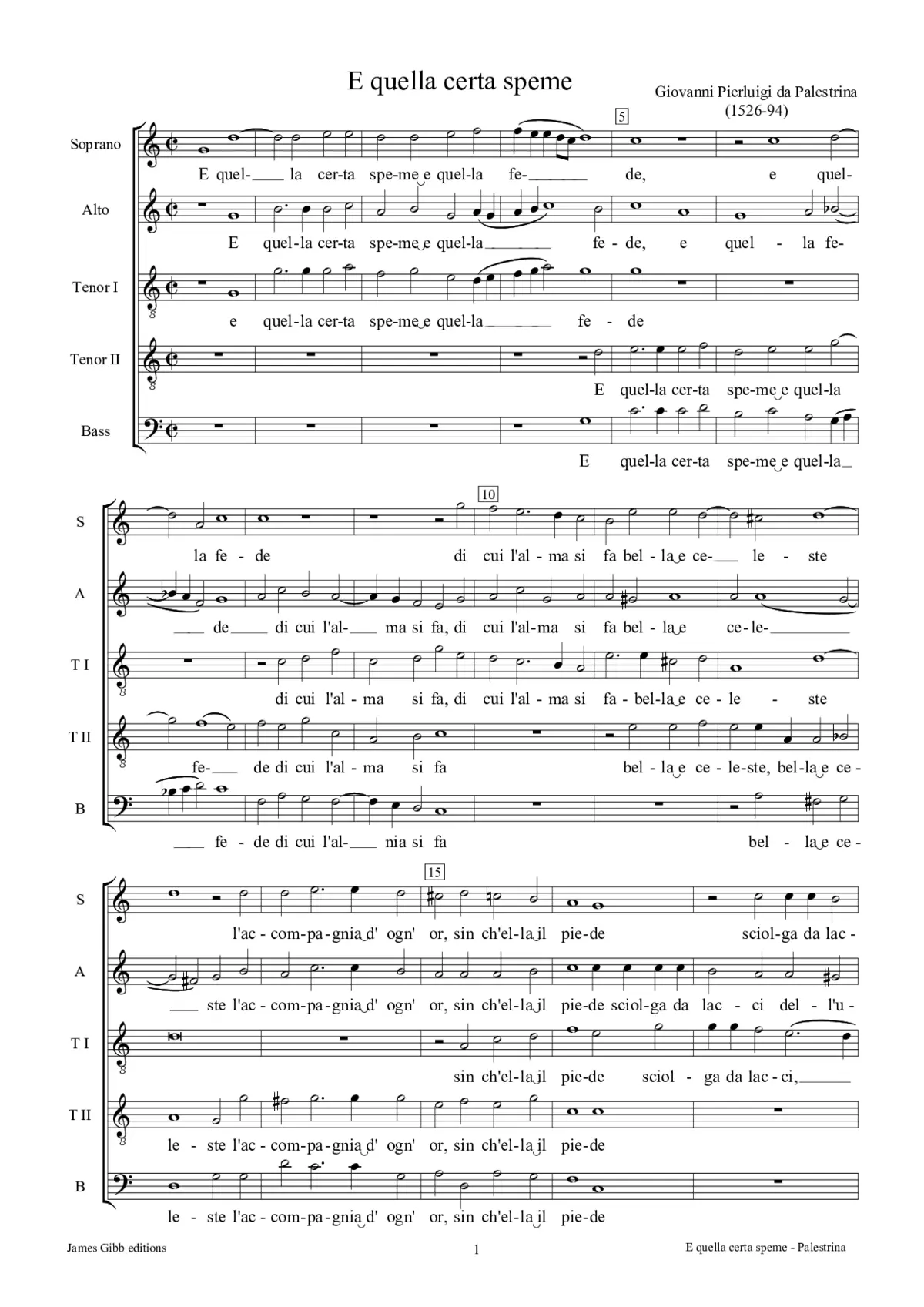 E quella certa speme - Page 1