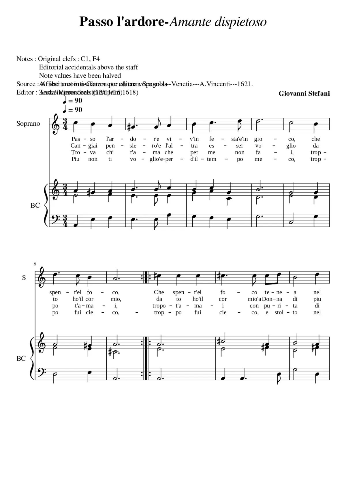 Passo l'ardore - Amante dispietoso - Page 1