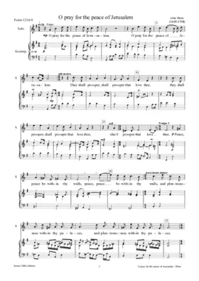 O pray for the peace of Jerusalem