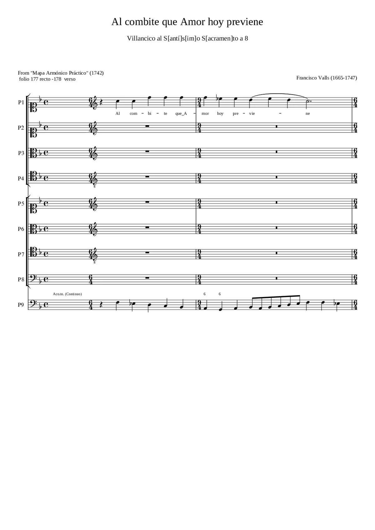 Al combite que Amor hoy previene - Page 1