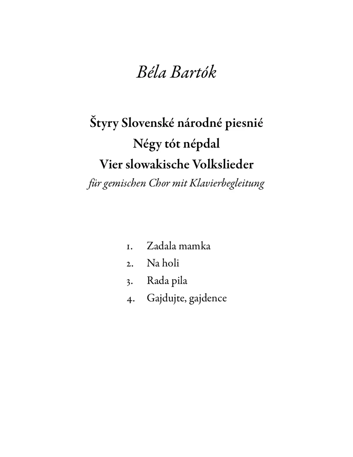 Štyry Slovenské národné piesnié - Page 1