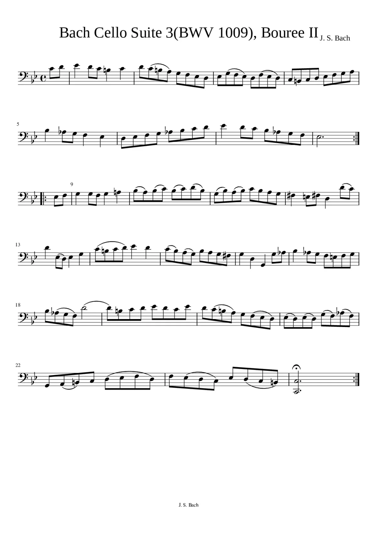 Cello Suite No.3 in C major BWV 1009 - Page 1